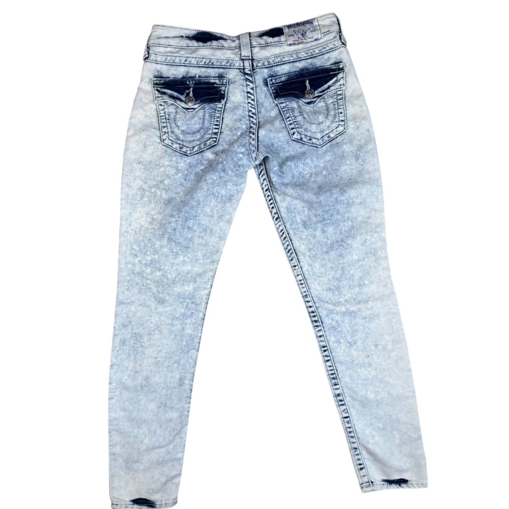 y2k True Religion Misty Skinny Denim Leggings Acid Wash Low Rise